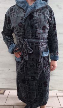 Банний Халат чоловічий джинс (2XL) 1076907407 фото